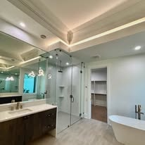 Luxury bathroom with freestanding tub